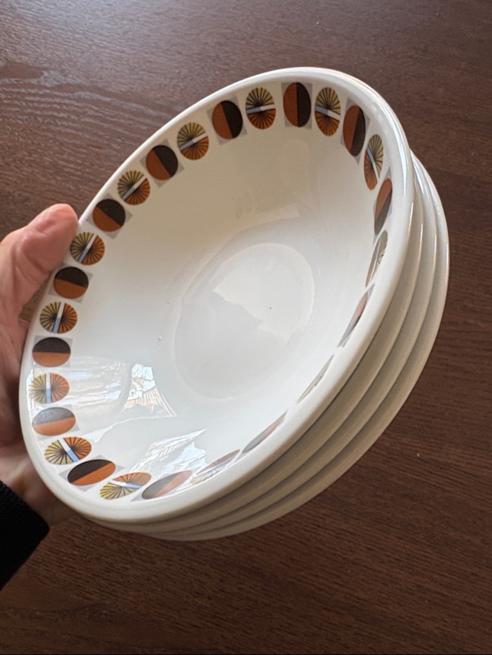 MCM RIDGEWAY IRONSTONE - “Mojeda” Pattern Cereal Bowls - set of 4